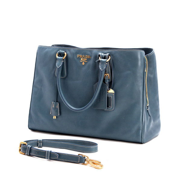 2014 Prada grainy calfskin tote bag BR4743 middleblue for sale